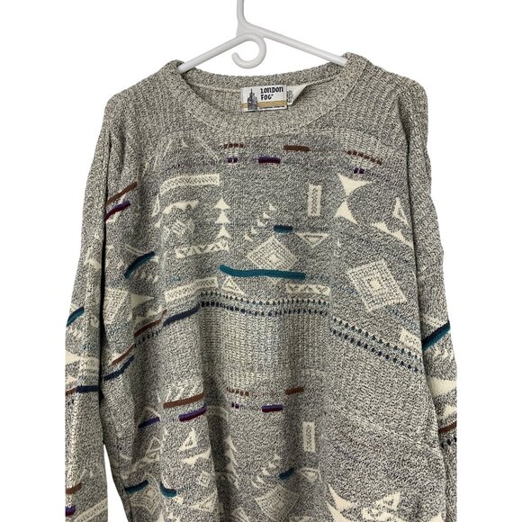 Rare Vintage 90s London Fog Mens Winter Sweater Big 3XL Heavy GUC - Picture 8 of 8